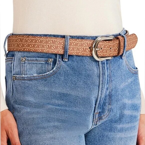 Steve Madden Womens Size Medium Fish-Eye-Logo Waist Belt in Brown $38 - Picture 1 of 6